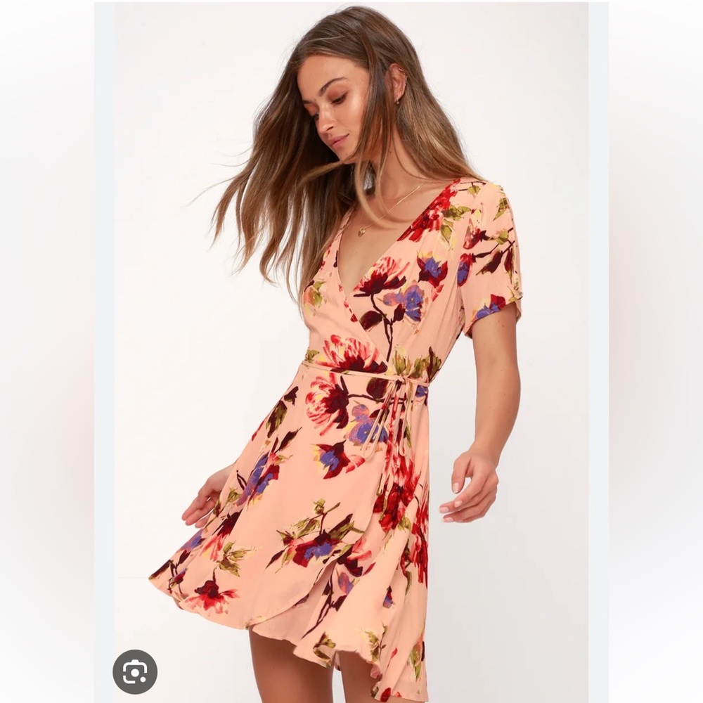 Lulu’s Cherished Love mini wrap dress